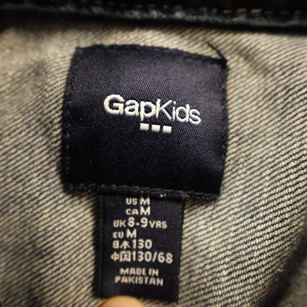 Gap‎ denim jean jacket boys medium blue snap buttons